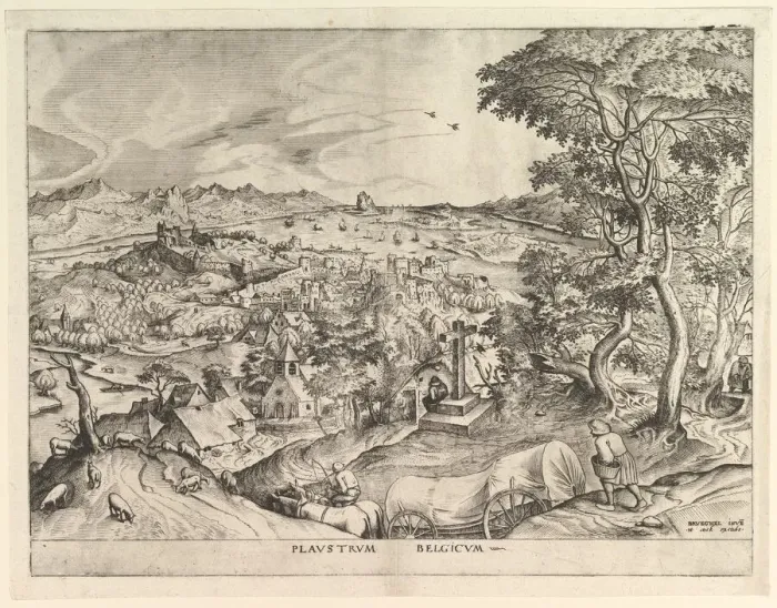 Framed Print : The Belgian Wagon (Plaustrum Belgicum) from The Large Landscapes, ca. 1555-56 Framed Print : The Belgian Wagon (Plaustrum Belgicum) from The Large Landscapes, ca. 1555-56