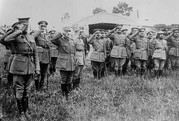 Framed Print : Belgians salute U.S. flag, 4 July 1918. Creator: Bain News Service Framed Print : Belgians salute U.S. flag, 4 July 1918. Creator: Bain News Service