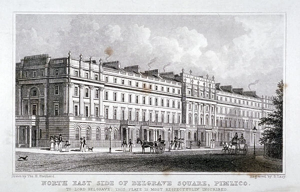 Belgrave Square, Belgravia, London, 1828. Artist:s Lacey