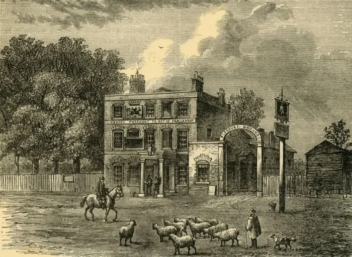 Framed Print : The Bell at Edmonton, c1876. Creator: Unknown
