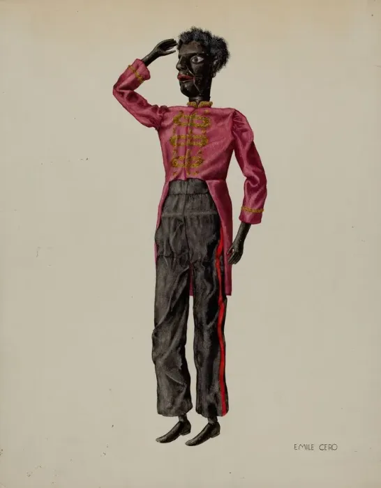 Framed Print : Bell Hop Marionette, c. 1938. Creator: Emile Cero