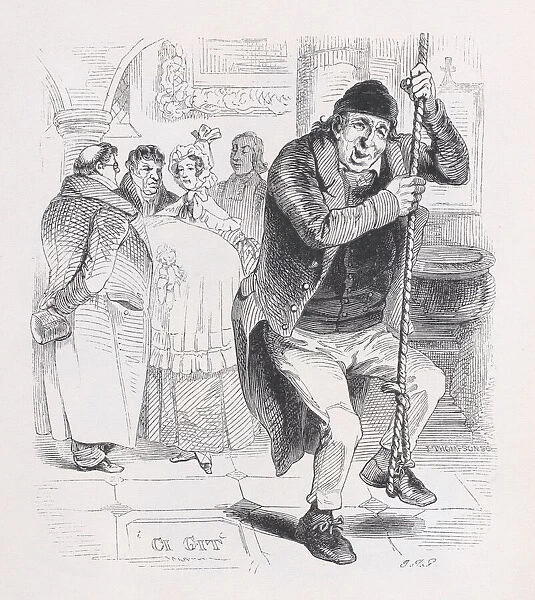The Bell Ringer from The Complete Works of Béranger, 1836. Creator: John Thompson