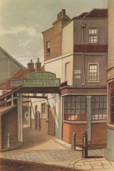 Framed Print : Bell Tavern, Addle Hill, London, 1868. Artist: JT Wilson Framed Print : Bell Tavern, Addle Hill, London, 1868. Artist: JT Wilson