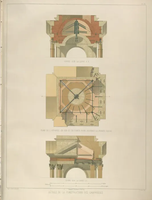 Framed Print : Detail of the bell tower construction (From: The Construction of the Saint Isaacs Cathedral), 1845. Artist: Montferrand, Auguste, de (1786-1858) Framed Print : Detail of the bell tower construction (From: The Construction of the Saint Isaacs Cathedral), 1845. Artist: Montferrand, Auguste, de (1786-1858)