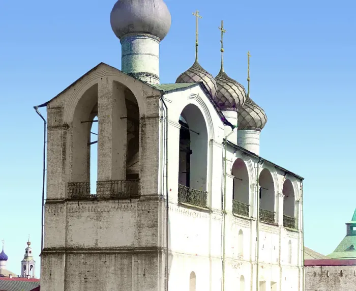 Framed Print : Bell tower of the Kremlin (built by Metropolitan Iona), Rostov Velikii, 1911. Creator: Sergey Mikhaylovich Prokudin-Gorsky Framed Print : Bell tower of the Kremlin (built by Metropolitan Iona), Rostov Velikii, 1911. Creator: Sergey Mikhaylovich Prokudin-Gorsky