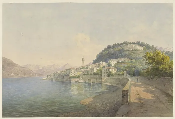 Framed Print : Bellagio on Lake Como, 1824-1888. Creator: Karoly Lajos Libay Framed Print : Bellagio on Lake Como, 1824-1888. Creator: Karoly Lajos Libay