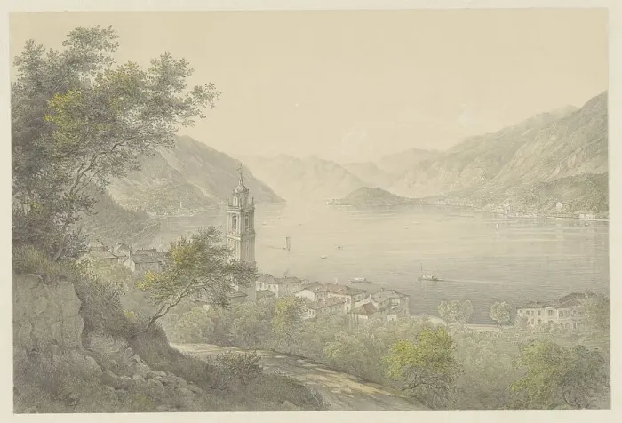 Framed Print : Bellagio on Lake Como, 1824-1888. Creator: Karoly Lajos Libay Framed Print : Bellagio on Lake Como, 1824-1888. Creator: Karoly Lajos Libay
