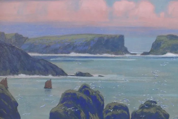 Framed Print : Belle-Ile-en-Mer à Goulphar. Creator: Auburtin, Jean Francis (1866-1930) Framed Print : Belle-Ile-en-Mer à Goulphar. Creator: Auburtin, Jean Francis (1866-1930)