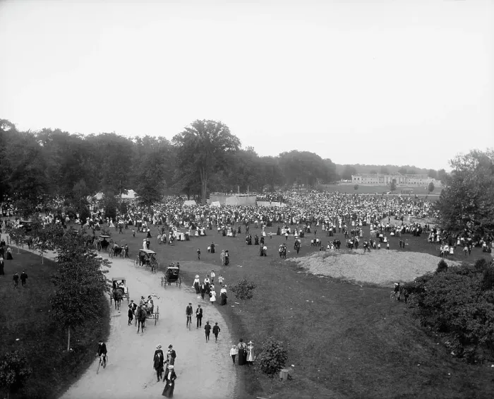 Framed Print : Belle Isle Park, concert on Children's Day, Detroit, Mich. 1902 June 4. Creator: Unknown Framed Print : Belle Isle Park, concert on Children's Day, Detroit, Mich. 1902 June 4. Creator: Unknown