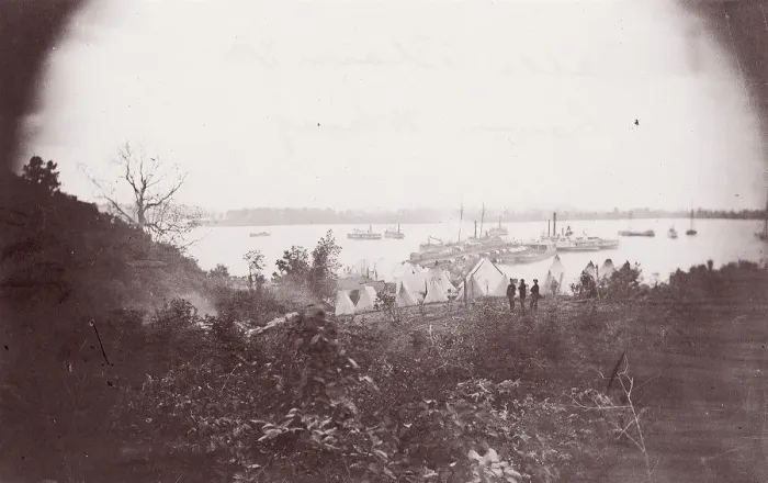 Framed Print : Belle Plain, Virginia. Lower Wharf, 1864. Creators: Tim O Sullivan, James Gardner Framed Print : Belle Plain, Virginia. Lower Wharf, 1864. Creators: Tim O Sullivan, James Gardner