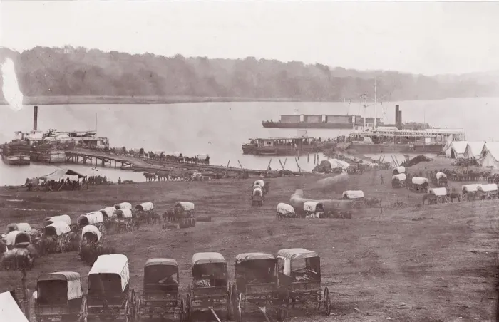 Framed Print : Belle Plain, Virginia. Potomac River, Upper Wharf, 1864 Framed Print : Belle Plain, Virginia. Potomac River, Upper Wharf, 1864