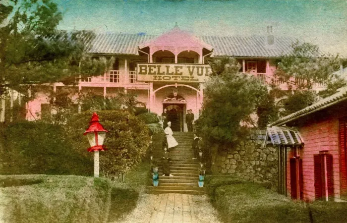 Framed Print : Belle Vue Hotel, Nagasaki, Japan, before 1920 Framed Print : Belle Vue Hotel, Nagasaki, Japan, before 1920