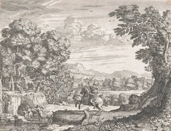 Framed Print : Bellerophon Vanquishing the Chimera, 1668. Creator: Dominique Barriere Framed Print : Bellerophon Vanquishing the Chimera, 1668. Creator: Dominique Barriere