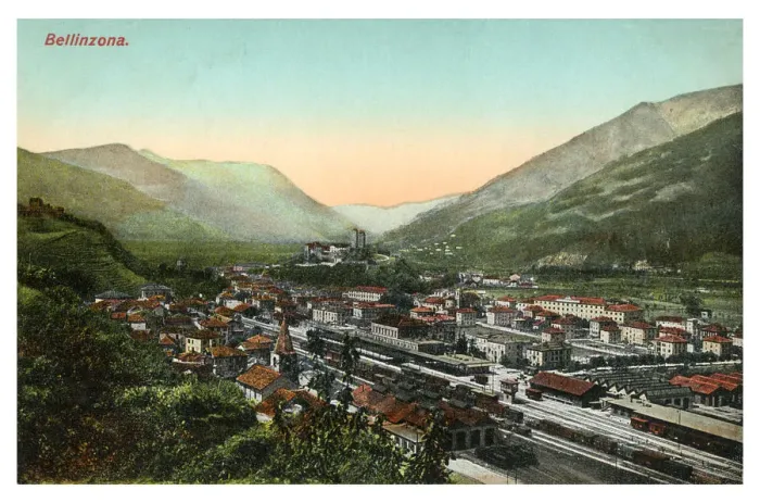 Framed Print : Bellinzona, Switzerland, early 20th century(?) Framed Print : Bellinzona, Switzerland, early 20th century(?)