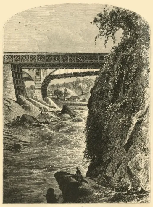 Framed Print : Bellows Falls, 1874. Creator: John Filmer Framed Print : Bellows Falls, 1874. Creator: John Filmer