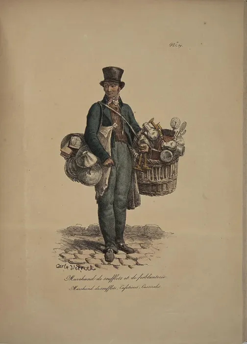 Framed Print : Bellows seller. From the Series Cris de Paris (The Cries of Paris), 1815. Creator: Vernet, Carle (1758-1836). Bellows seller. From the Series Cris de Paris (The Cries of Paris), 1815. Creator: Vernet, Carle (1758-1836) Framed Print : Bellows seller. From the Series Cris de Paris (The Cries of Paris), 1815. Creator: Vernet, Carle (1758-1836). Bellows seller. From the Series Cris de Paris (The Cries of Paris), 1815. Creator: Vernet, Carle (1758-1836)