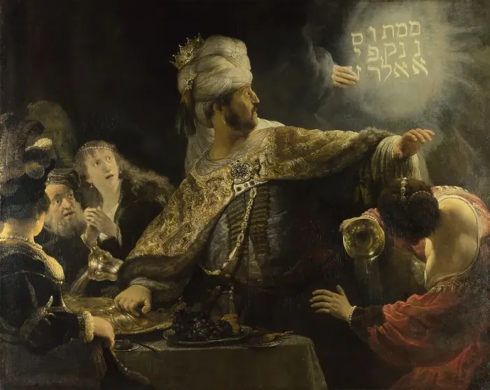 Framed Print : Belshazzars Feast, ca 1637. Artist: Rembrandt van Rhijn (1606-1669) Framed Print : Belshazzars Feast, ca 1637. Artist: Rembrandt van Rhijn (1606-1669)
