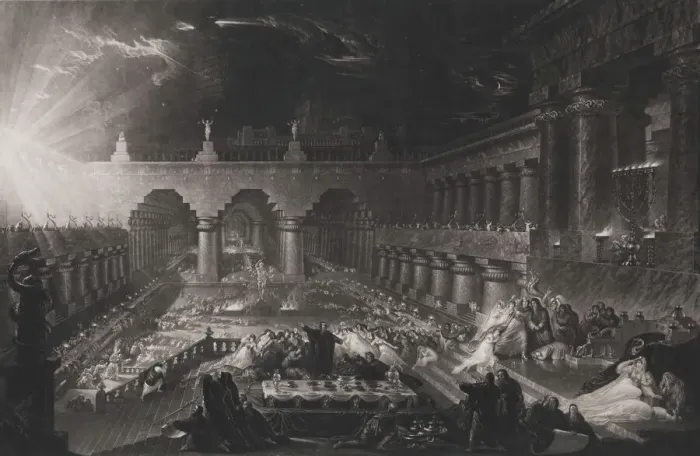 Framed Print : Belshazzars Feast (First steel plate), June 1, 1826. Creator: John Martin Framed Print : Belshazzars Feast (First steel plate), June 1, 1826. Creator: John Martin
