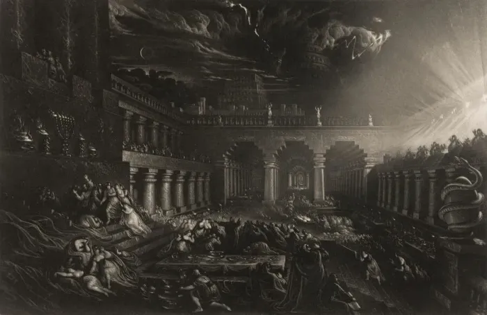 Framed Print : Belshazzars Feast, from Illustrations of the Bible, 1835. Creator: John Martin Framed Print : Belshazzars Feast, from Illustrations of the Bible, 1835. Creator: John Martin