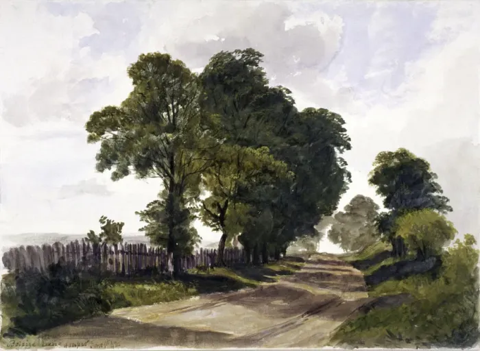 Framed Print : Belsize Lane, Hampstead, London, 1842. Artist: Edmund Marks Framed Print : Belsize Lane, Hampstead, London, 1842. Artist: Edmund Marks
