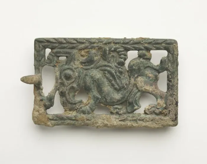 Framed Print : Belt plaque, Han dynasty, 206 BCE-220 CE. Creator: Unknown Framed Print : Belt plaque, Han dynasty, 206 BCE-220 CE. Creator: Unknown