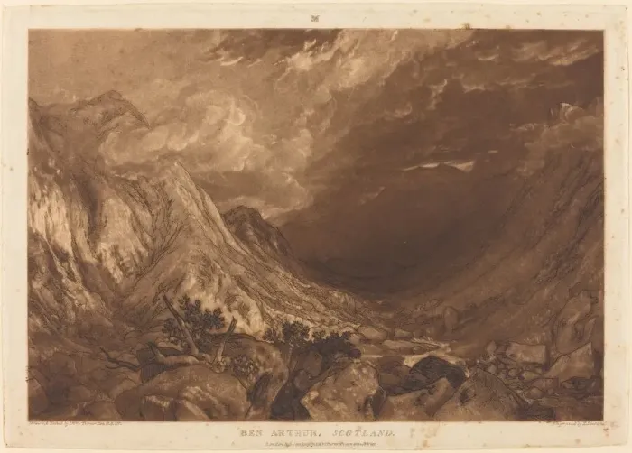 Framed Print : Ben Arthur, published 1819. Creator: JMW Turner Framed Print : Ben Arthur, published 1819. Creator: JMW Turner
