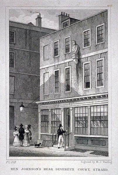 The Ben Johnsons Head inn, Devereux Court, Westminster, London, c1830