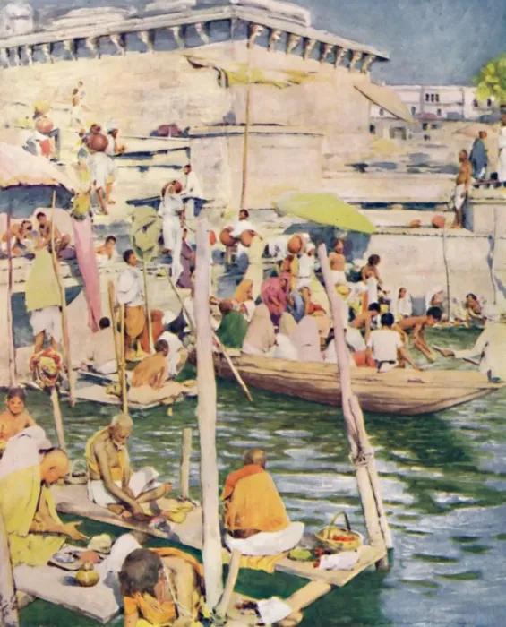 Framed Print : Benares, 1905. Artist: Mortimer Luddington Menpes Framed Print : Benares, 1905. Artist: Mortimer Luddington Menpes