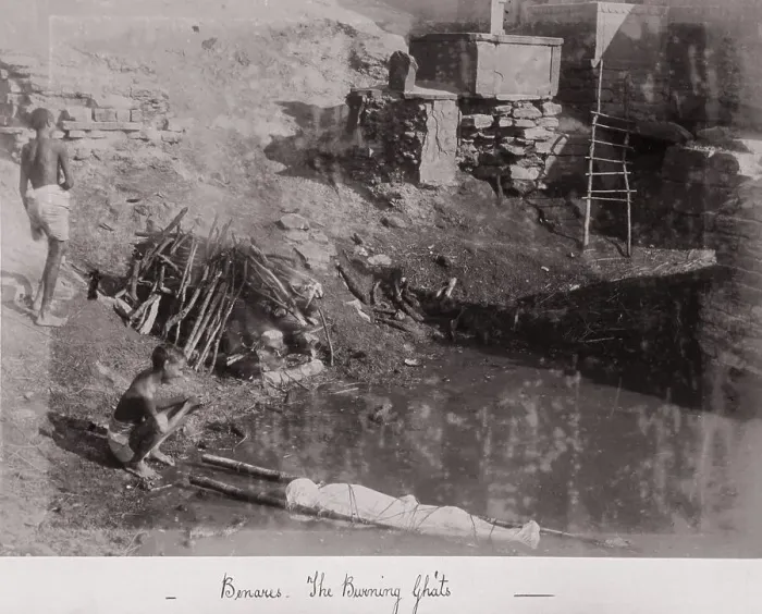 Framed Print : Benares, The Burning Gháts, Late 1860s. Creator: Samuel Bourne