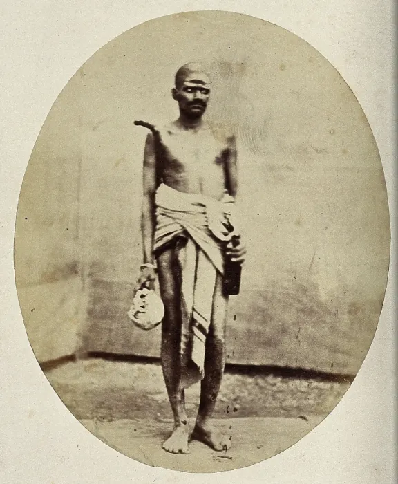 Framed Print : Benares, India: a Hindu man wearing a loin-cloth, c1860. Creator: Unknown Framed Print : Benares, India: a Hindu man wearing a loin-cloth, c1860. Creator: Unknown