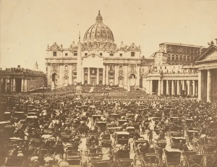 Framed Print : Benediction of the Pope on Easter Sunday, 1880s. Creator: Unknown Framed Print : Benediction of the Pope on Easter Sunday, 1880s. Creator: Unknown