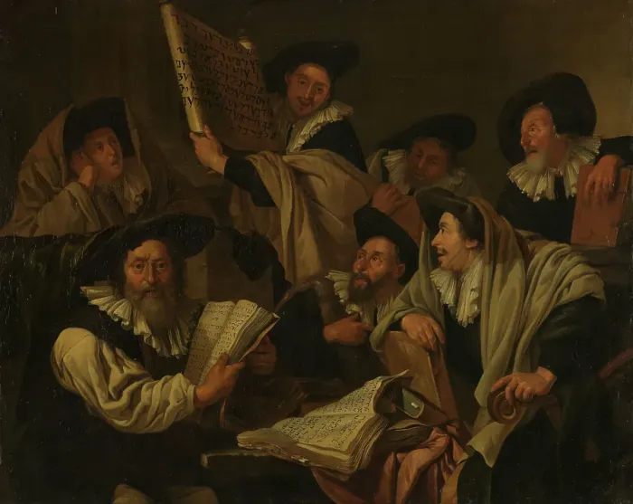 Framed Print : Benediction Being Read in the Synagogue, probably end of 1670s. Creator: Jacob Toorenvliet Framed Print : Benediction Being Read in the Synagogue, probably end of 1670s. Creator: Jacob Toorenvliet