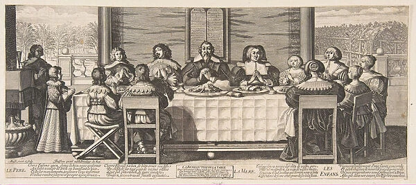 The Benediction at Table, ca. 1635. Creator: Abraham Bosse