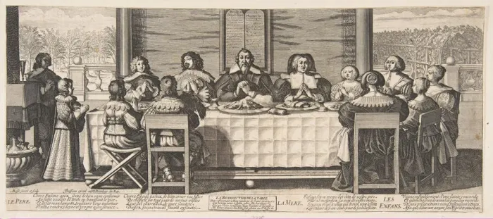 Framed Print : The Benediction at Table, ca. 1635. Creator: Abraham Bosse Framed Print : The Benediction at Table, ca. 1635. Creator: Abraham Bosse