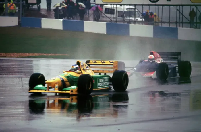 Framed Print : Benetton B193A Michael Schumacher 1993 Euro GP at Donington Framed Print : Benetton B193A Michael Schumacher 1993 Euro GP at Donington