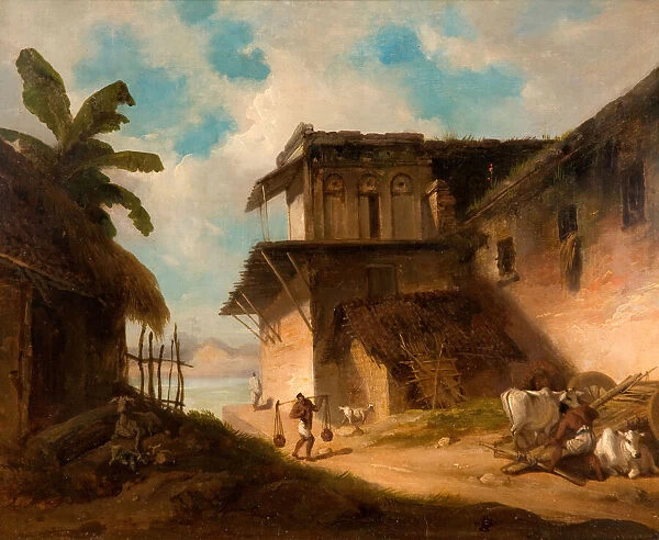 Bengal Village Scene, 1821. Creator: George Chinnery