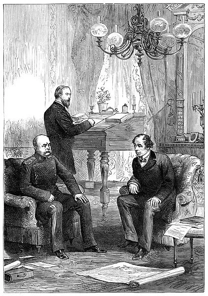 Benjamin Disraeli (1804-1881) meeting with Otto von Bismarck (1815-1898), Berlin, 1878