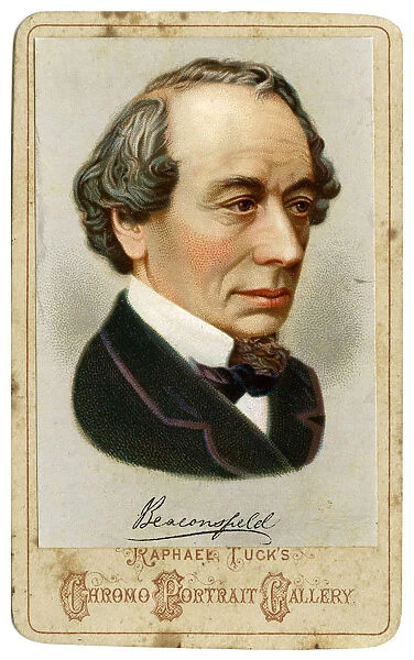 Benjamin Disraeli, 1st Earl of Beaconsfield, 19th century British Conservative politician. Artist: Raphael Tuck