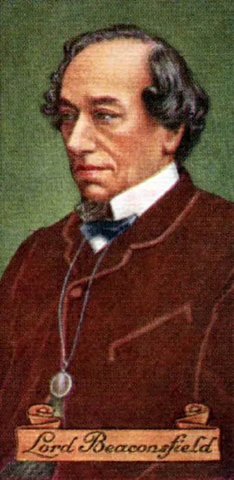 Framed Print : Benjamin Disraeli, Earl of Beaconsfield, taken from a series of cigarette cards, 1935