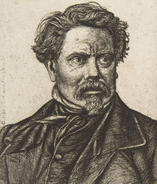 Benjamin Fillon, after a photograph, 1862. Creator: Charles Meryon