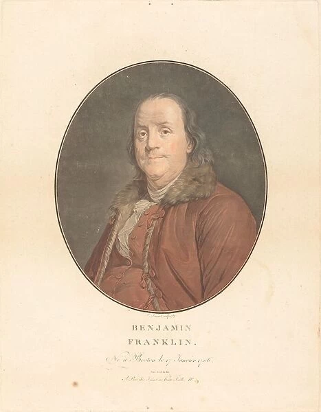 Benjamin Franklin, 1789. Creators: Jean Francois Janinet, Joseph Siffred Duplessis