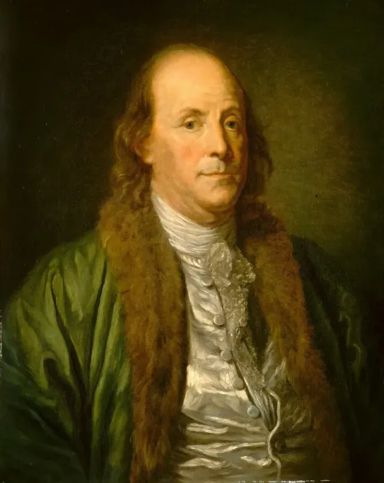 Framed Print : Benjamin Franklin, 19th century. Creator: Anon Framed Print : Benjamin Franklin, 19th century. Creator: Anon