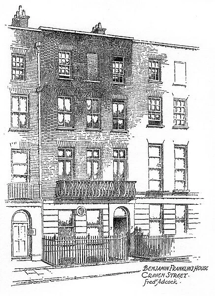 Benjamin Franklins house, 36 Craven Street, London, 1912. Artist: Frederick Adcock