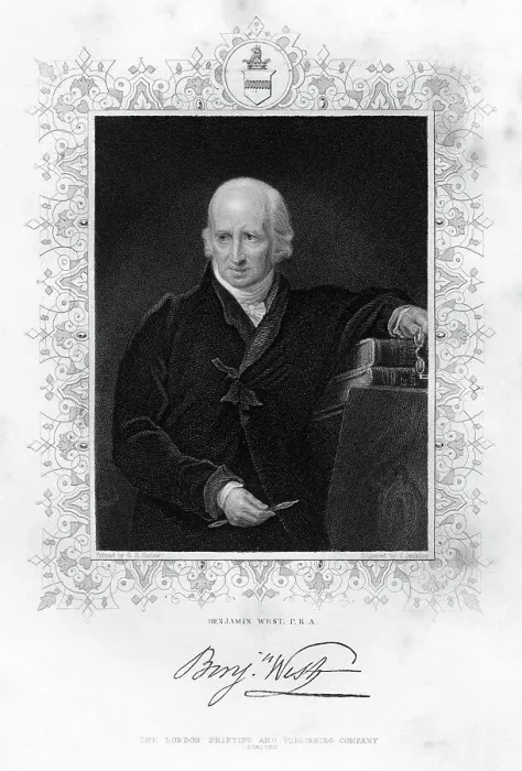 Framed Print : Benjamin West (1738-1820), Anglo-American painter, 19th century. Artist: John Jenkins Framed Print : Benjamin West (1738-1820), Anglo-American painter, 19th century. Artist: John Jenkins