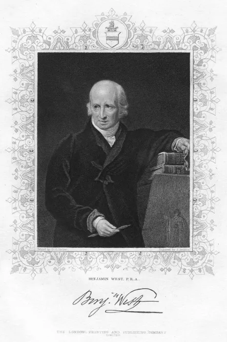 Framed Print : Benjamin West (1738-1820), Anglo-American painter, 19th century. Artist: J Jenkins Framed Print : Benjamin West (1738-1820), Anglo-American painter, 19th century. Artist: J Jenkins