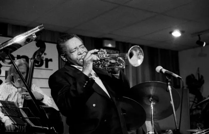 Framed Print : Benny Bailey and Peter Ind, Tenor Clef, Hoxton Square, London, November 1991. Artist Framed Print : Benny Bailey and Peter Ind, Tenor Clef, Hoxton Square, London, November 1991. Artist
