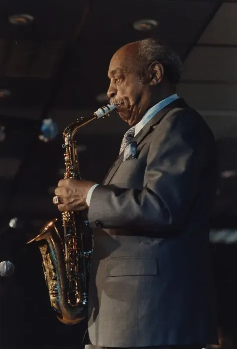 Framed Print : Benny Carter, The Jazz Inn Party All Star Big Band, Nordwijk, Netherlands, 1989. Creator: Brian Foskett Framed Print : Benny Carter, The Jazz Inn Party All Star Big Band, Nordwijk, Netherlands, 1989. Creator: Brian Foskett