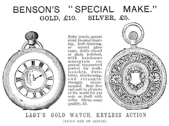 Framed Print : Benson's 'Special Make' Lady's Gold Watch, 1883. Creator: Unknown. Benson's 'Special Make' Lady's Gold Watch, 1883. Creator: Unknown Framed Print : Benson's 'Special Make' Lady's Gold Watch, 1883. Creator: Unknown. Benson's 'Special Make' Lady's Gold Watch, 1883. Creator: Unknown