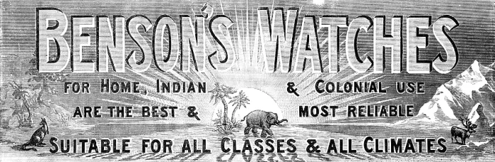 Framed Print : Benson's Watches, 1883. Creator: Unknown. Benson's Watches, 1883. Creator: Unknown