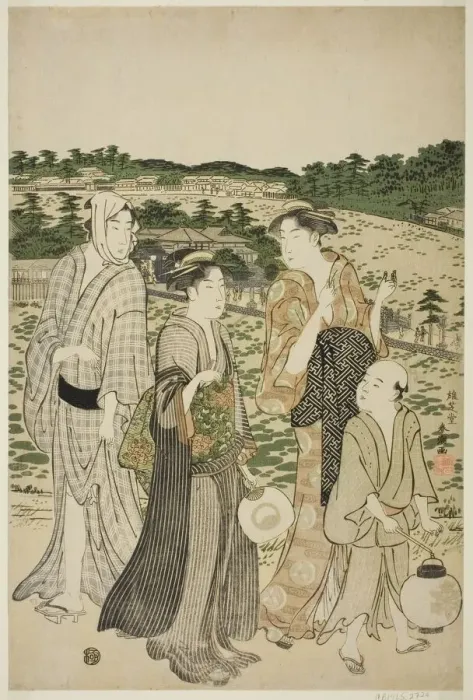 Framed Print : Benten Shrine in Shinobazu Pond, late 1780s. Creator: Katsukawa Shuncho Framed Print : Benten Shrine in Shinobazu Pond, late 1780s. Creator: Katsukawa Shuncho